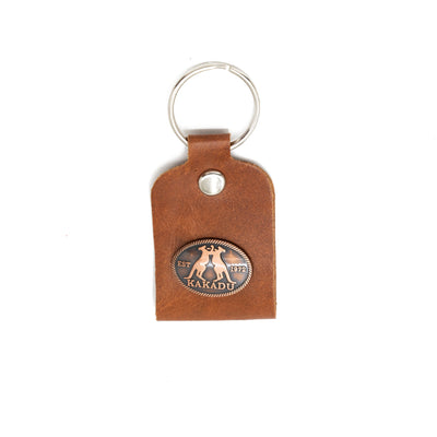 Leather Keyring With Metal Logo