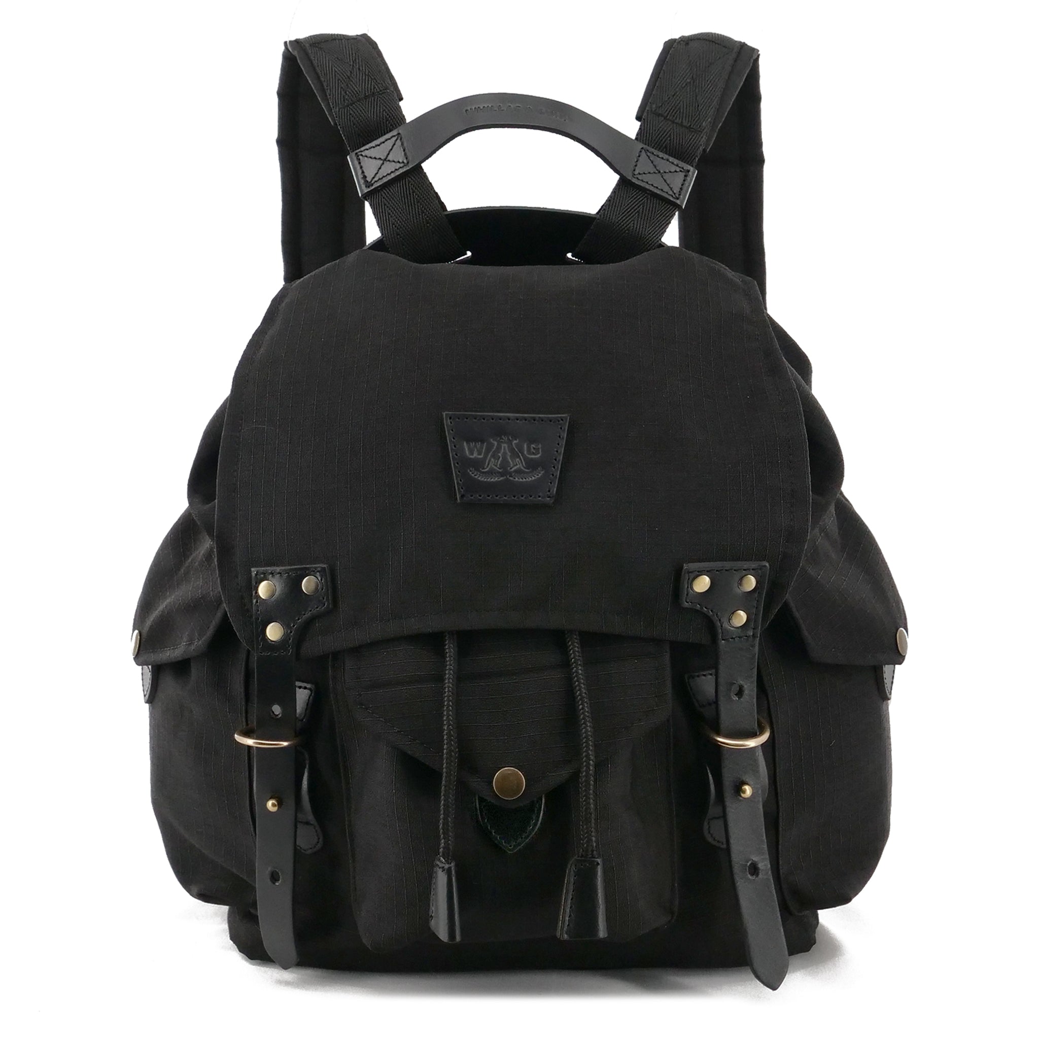 douglas black canvas backpack with faux leather trim + For School, College- Back to School, Not Personalized Our Classic Backpack in Black Canvas and Ebony Black Leather can comfortably accommodate an A4 pad and a 13 laptop Black-brown-green | Camping Handmade Waxed
