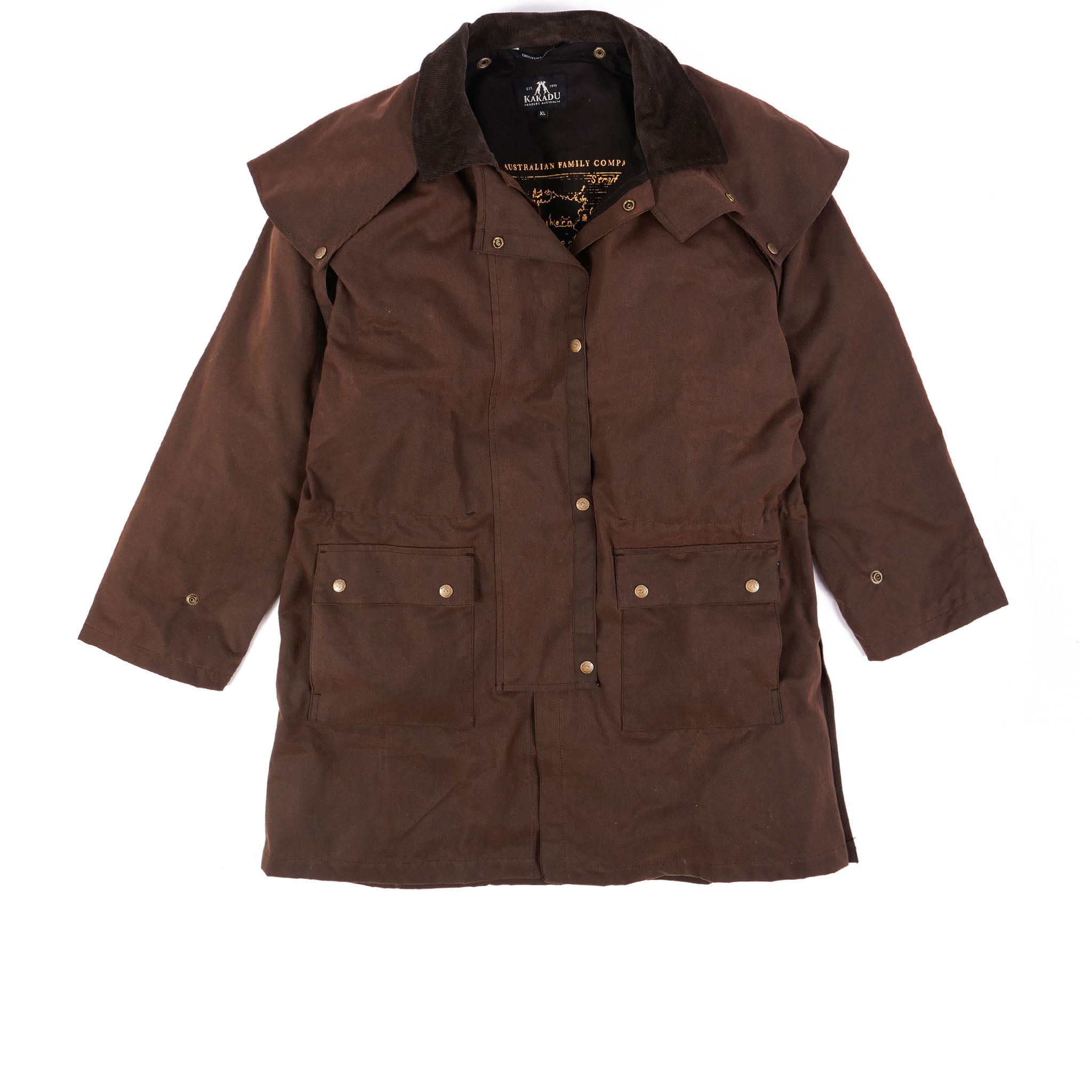 オーストラリア製 WHILLAS & GUNN オイルドジャケット 茶 M程 4J02_Workhorse_Drovers_Jacket_