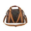 Embossed Leather Trap Duffle Bag